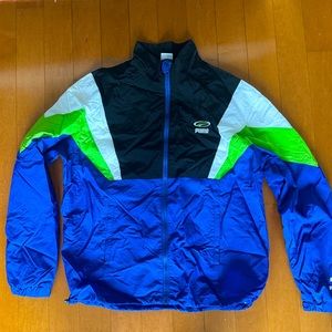 Puma Neon Matching Tracksuit (Jacket + Pants)- Men’s Medium (Blue, Lime, White)